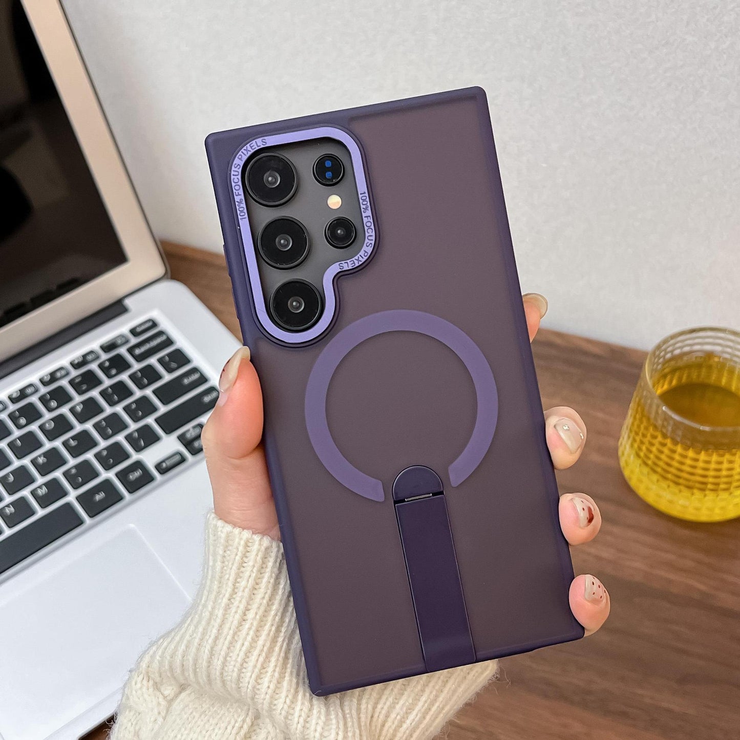 Matte Skin Feeling Magnetic Bracket Samsung Phone Case