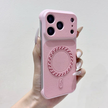 Lychee-patterned frameless magnetic Apple phone case