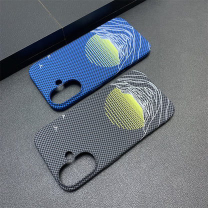 Sea Moon Carbon Fiber Pattern Apple Phone Case