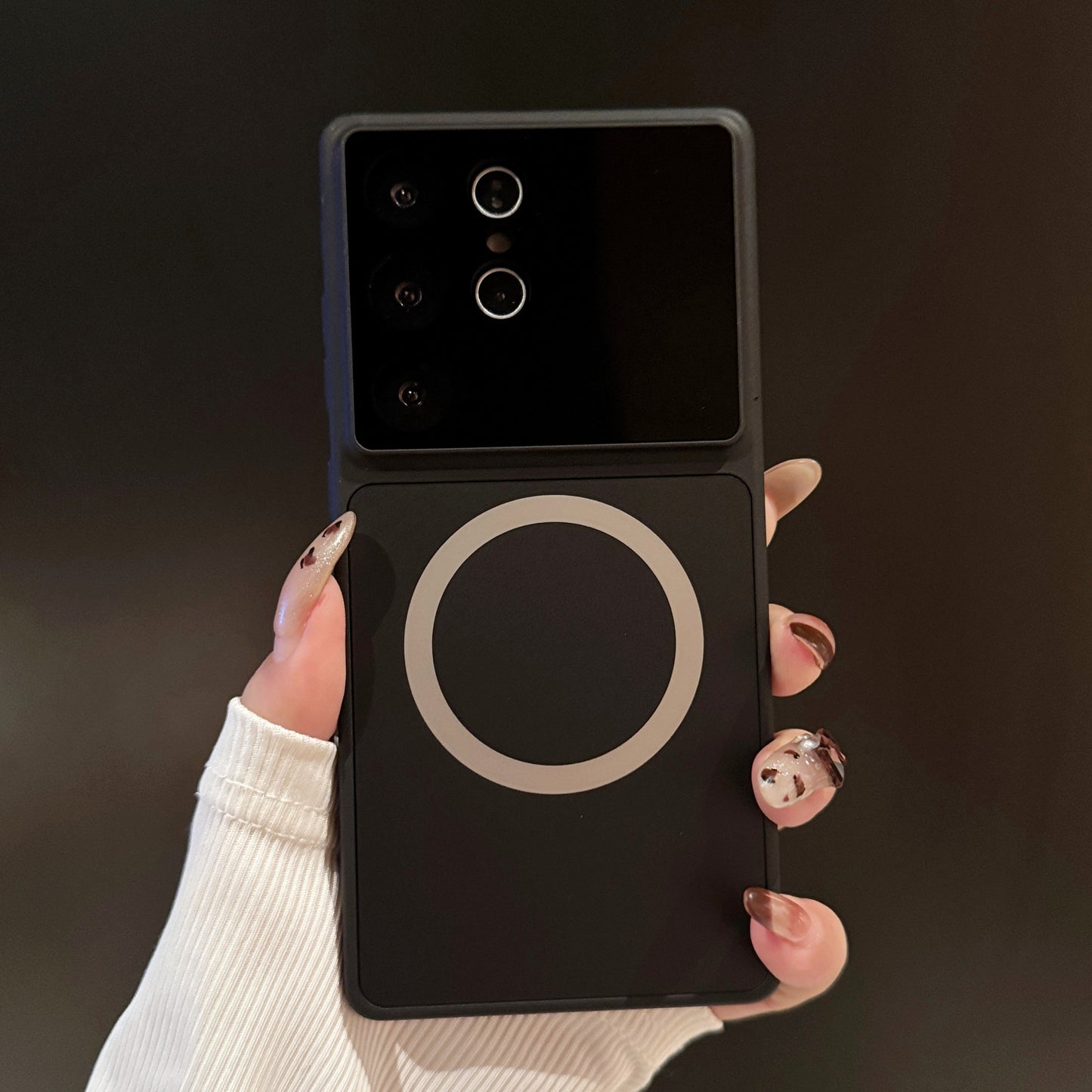 Large-view glass magnetic Samsung phone case