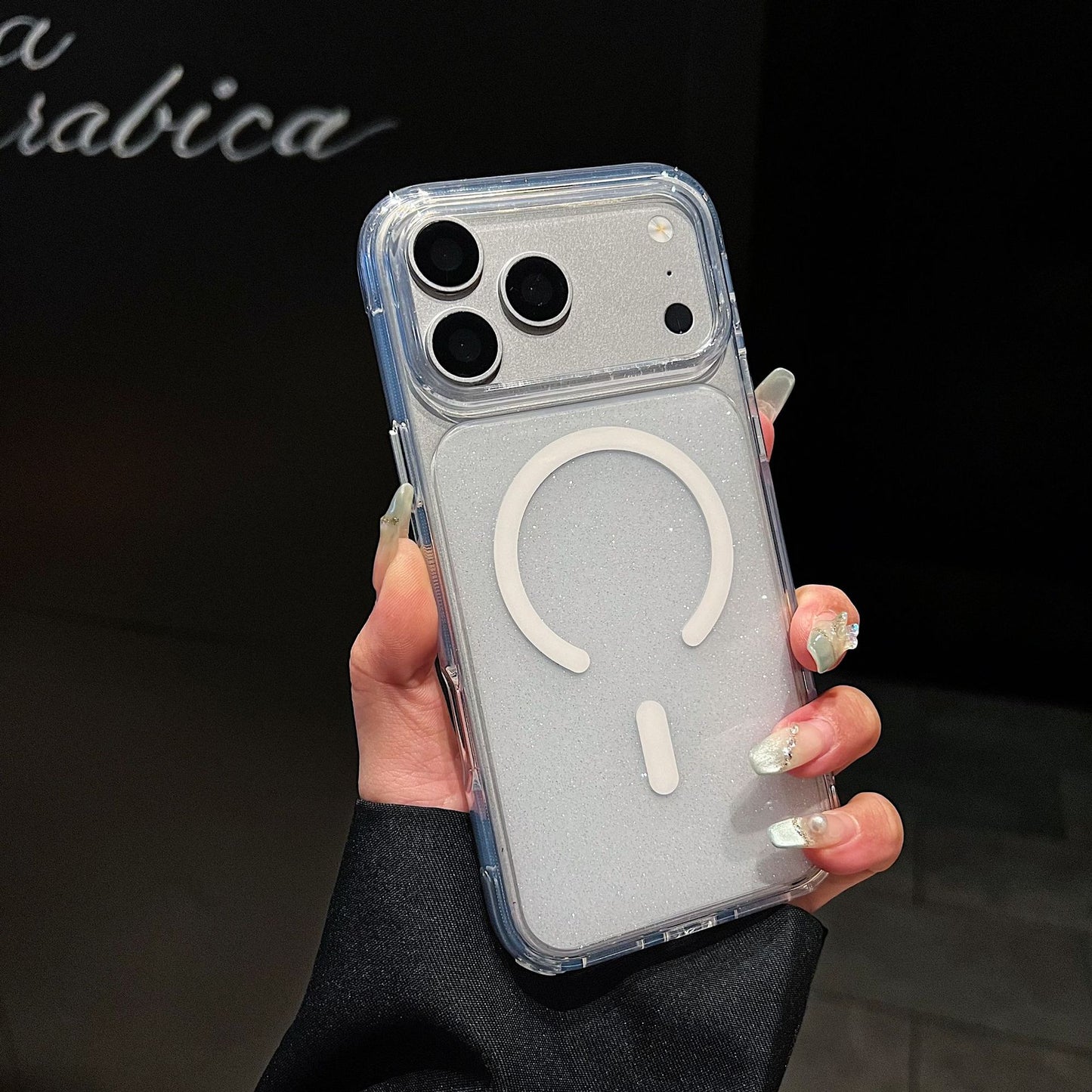 Crystal Glitter Magnetic Apple Phone Case