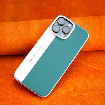 Electroplating leather Apple phone case
