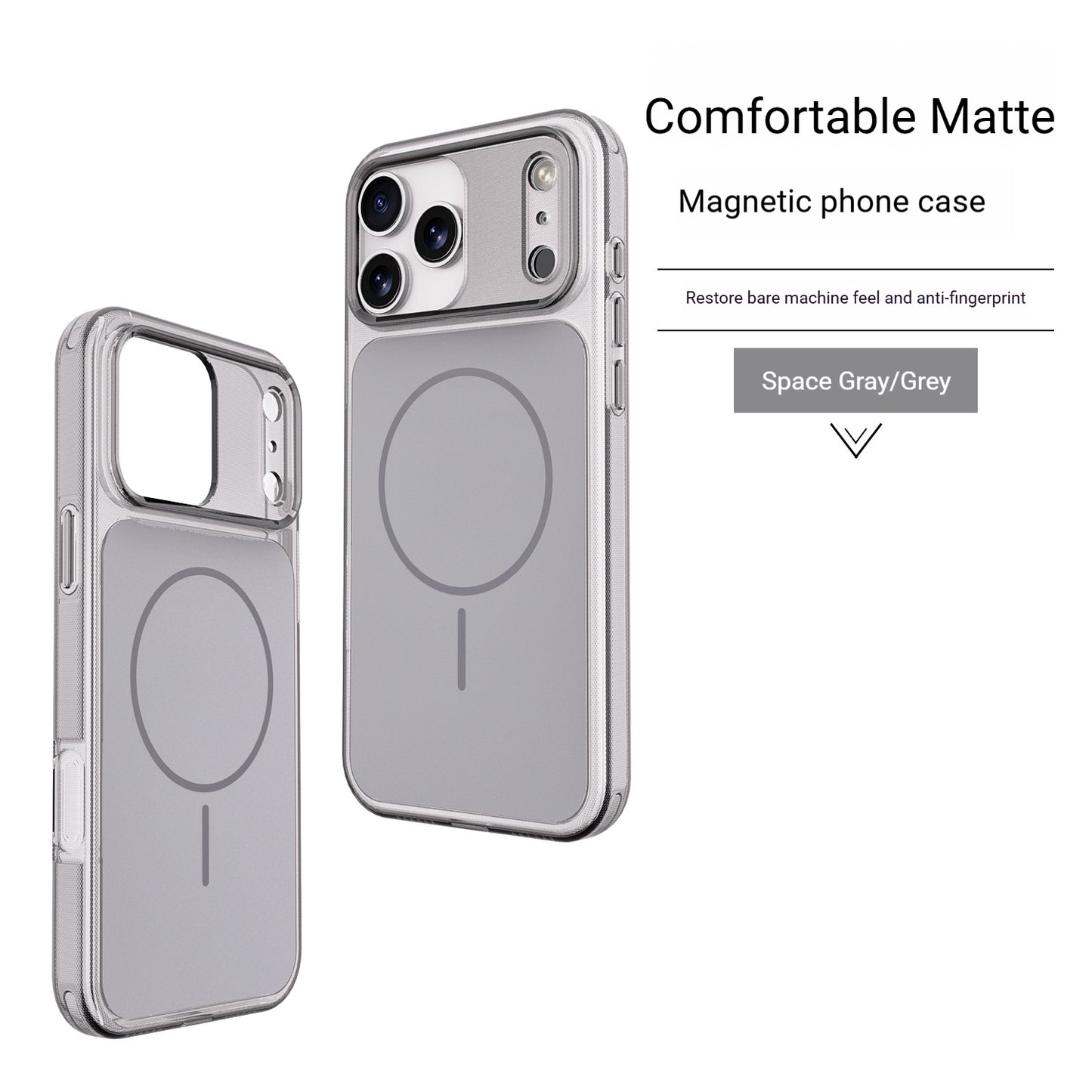 Simple and stylish transparent magnetic Apple phone case
