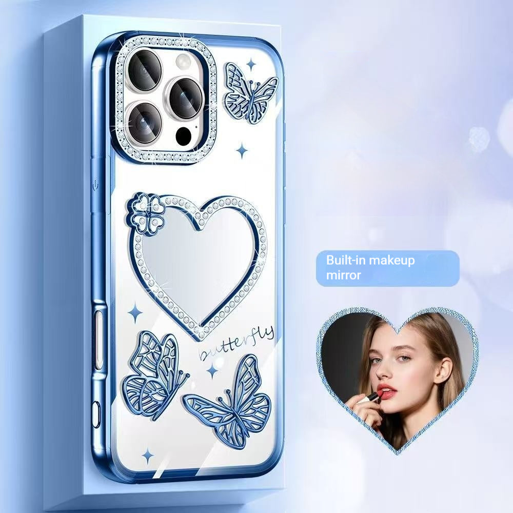 Electroplated butterfly mirror Apple phone case