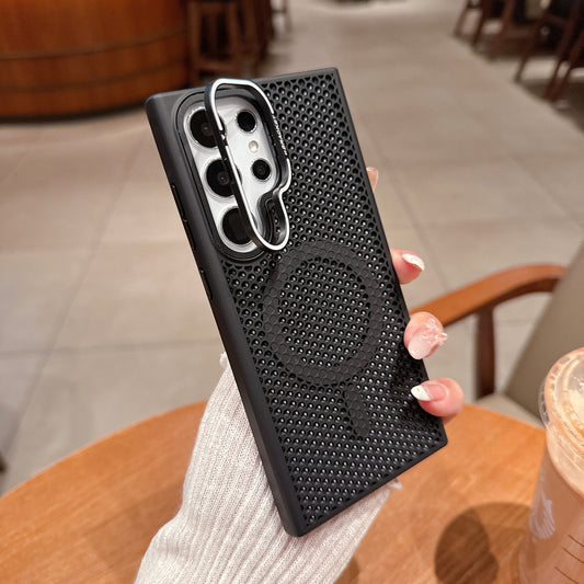 Honeycomb Mesh Bracket Magnetic Heat Dissipation Samsung Phone Case