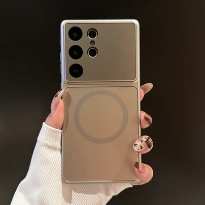 Large-view glass magnetic Samsung phone case