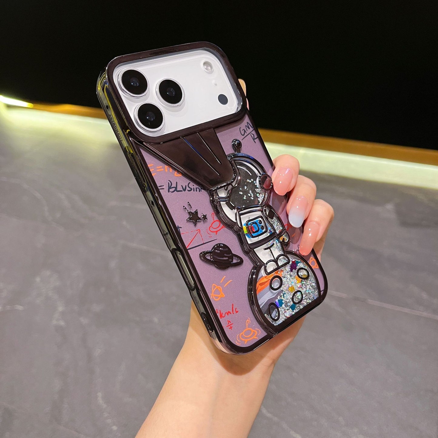 Minimalist quicksand astronaut iPhone case