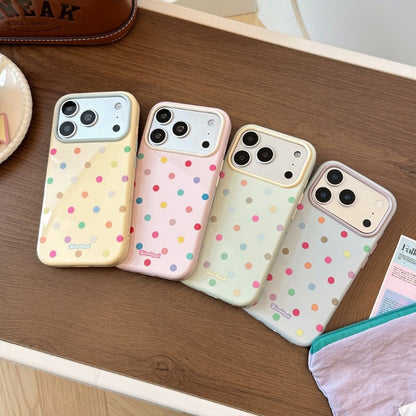 Color-blocked polka dot anti-drop iPhone case