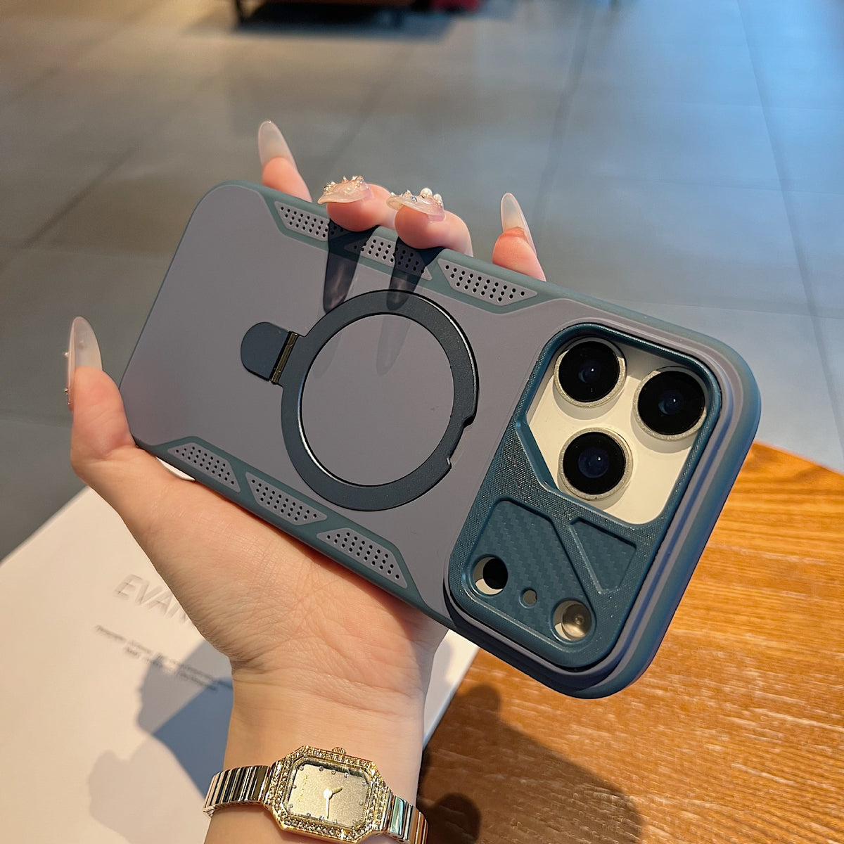 Matte Magnetic Mecha-Style Phone Case for iPhone