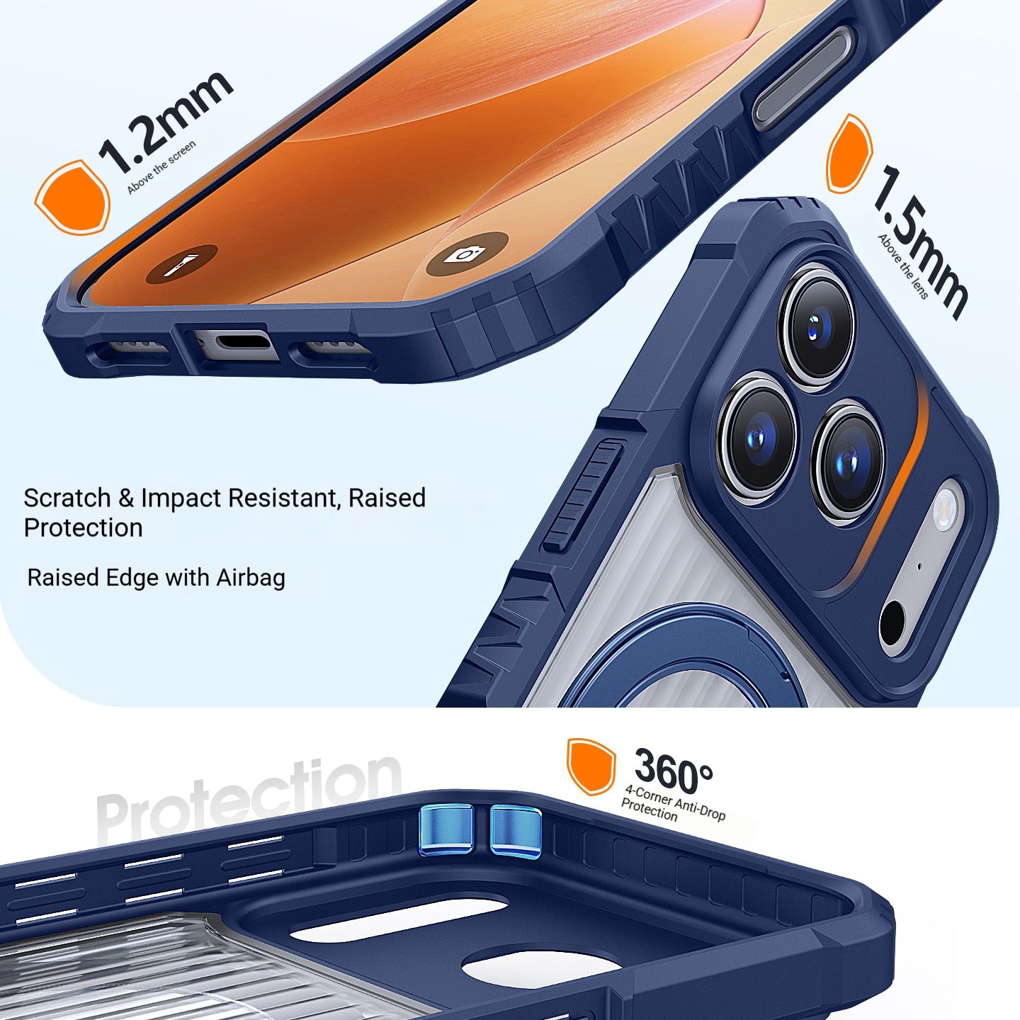 Mecha-style rotating magnetic Apple phone case
