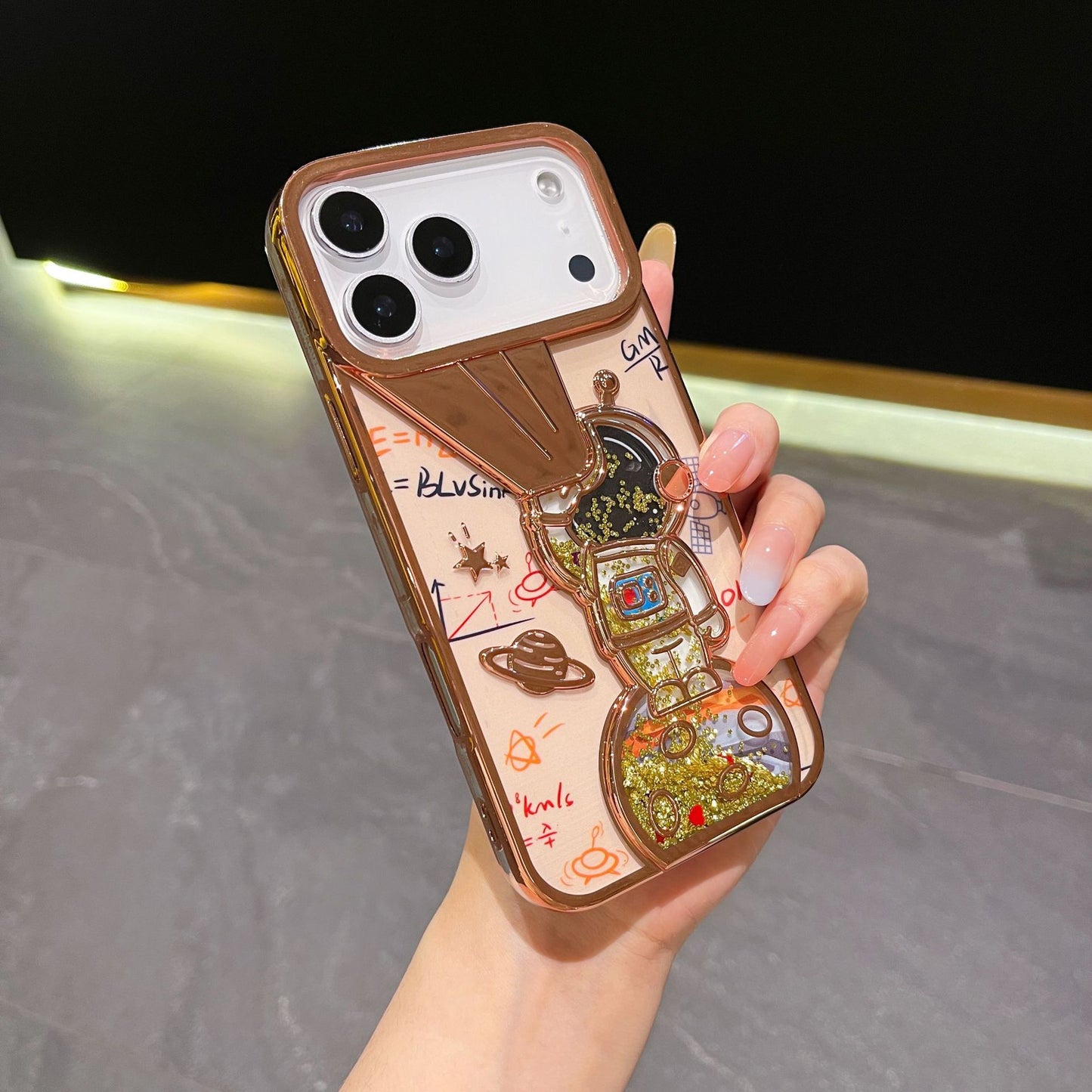 Minimalist quicksand astronaut iPhone case