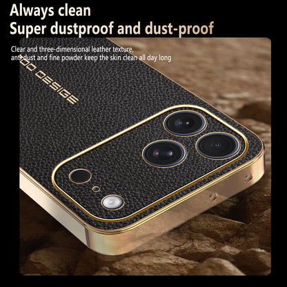 Electroplated lychee pattern Apple phone case