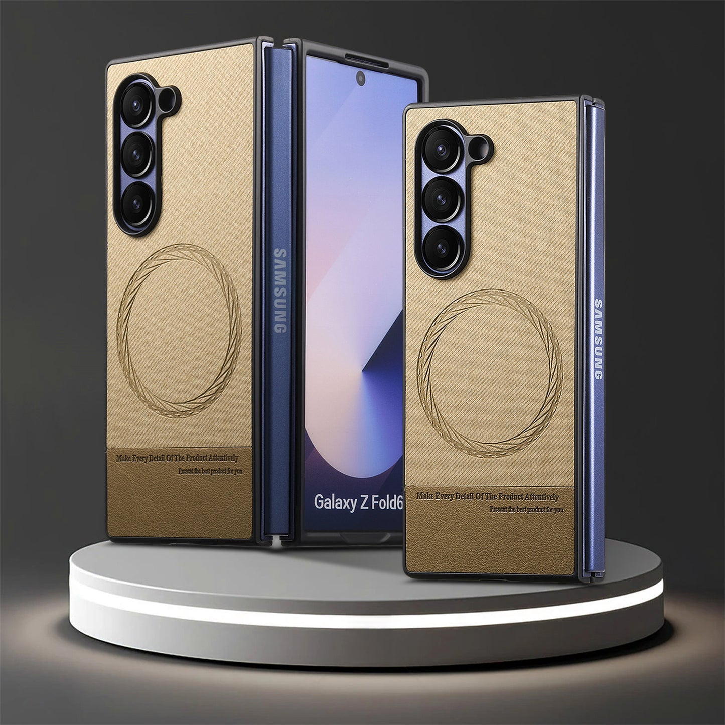 Magnetic leather fabric Samsung Z Fold phone case