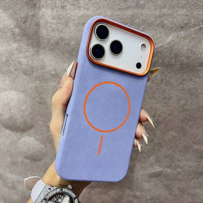 Elephant leather texture anti-drop magnetic Apple phone case