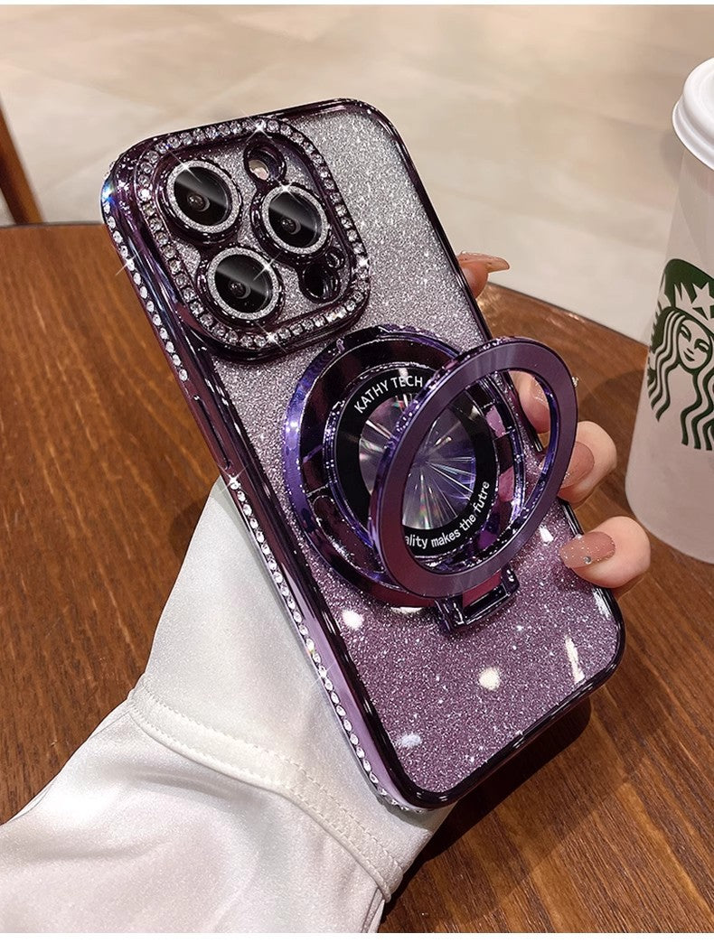 Diamond Gradient Glitter Magnetic Phone Case For iphone