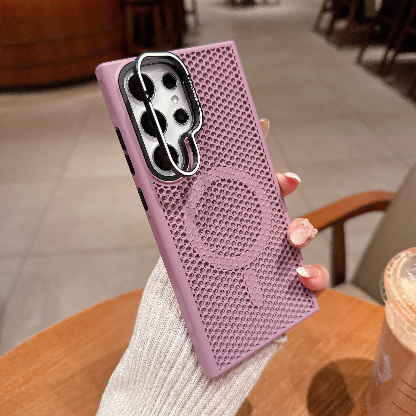Honeycomb Mesh Bracket Magnetic Heat Dissipation Samsung Phone Case