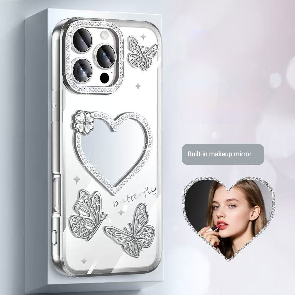 Electroplated butterfly mirror Apple phone case