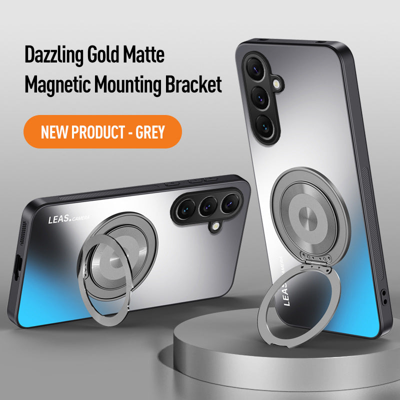 Gold-plated frosted rotating stand magnetic Samsung phone case