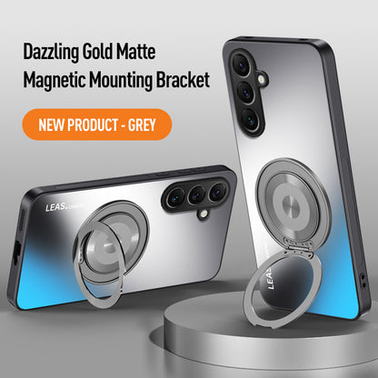 Gold-plated frosted rotating stand magnetic Samsung phone case