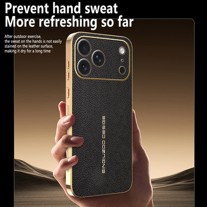 Electroplated lychee pattern Apple phone case