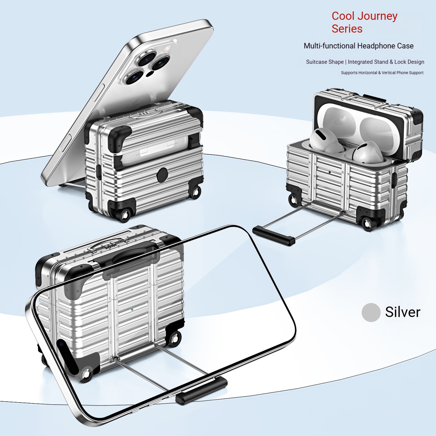 Creative luggage anti-drop Apple earphone case