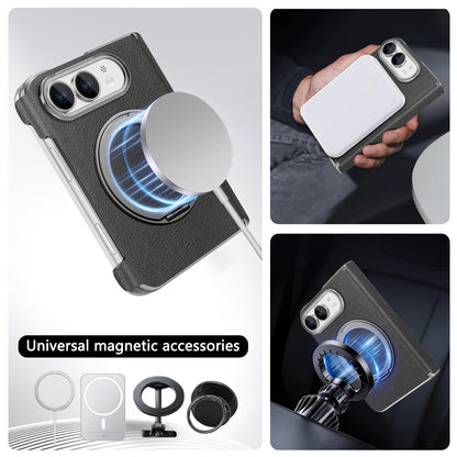 Korean style vegan leather magnetic rotating stand iPhone Duo phone case