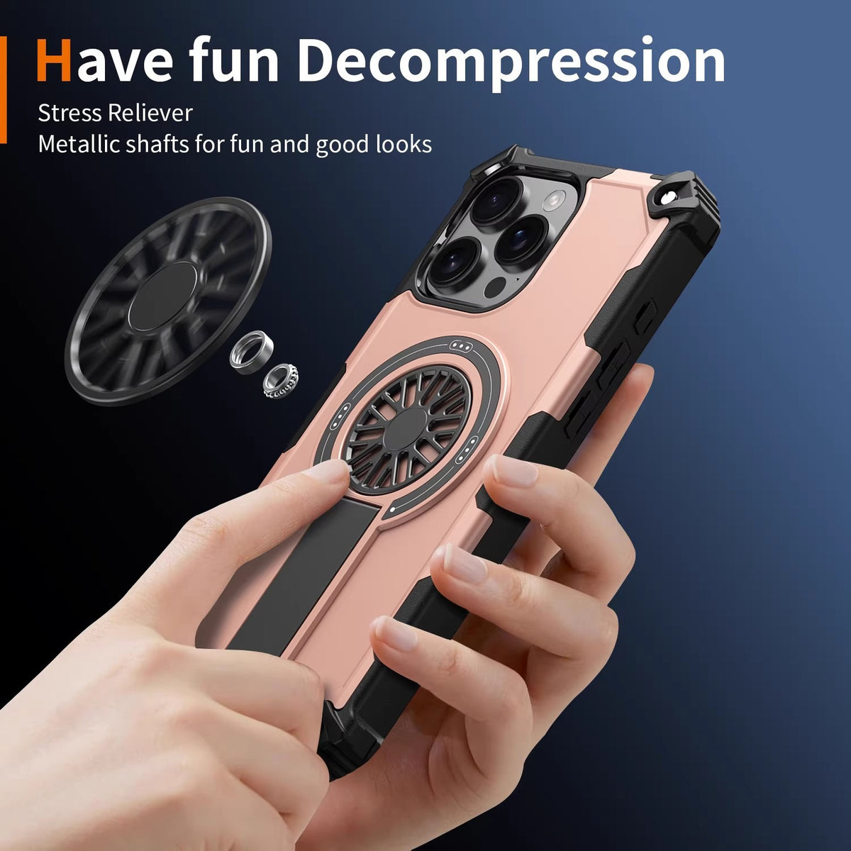 Decompression Gyro Folding Stand Magnetic Apple Phone Case