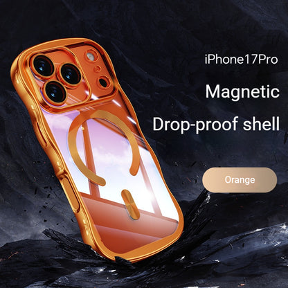 Electroplated magnetic wave pattern Apple phone case