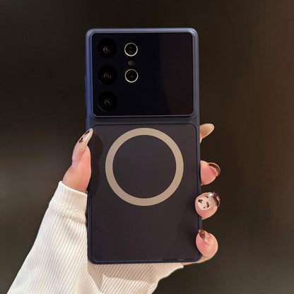 Large-view glass magnetic Samsung phone case