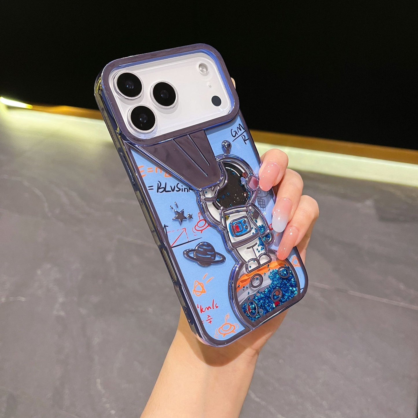 Minimalist quicksand astronaut iPhone case