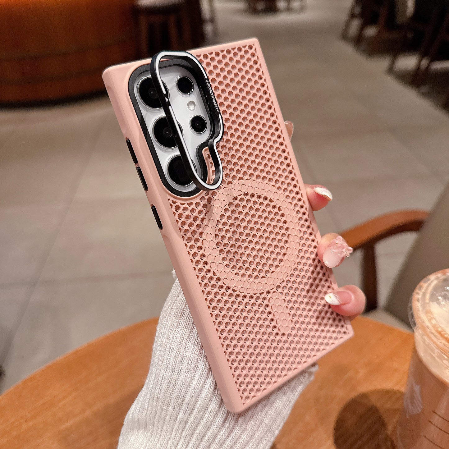 Honeycomb Mesh Bracket Magnetic Heat Dissipation Samsung Phone Case