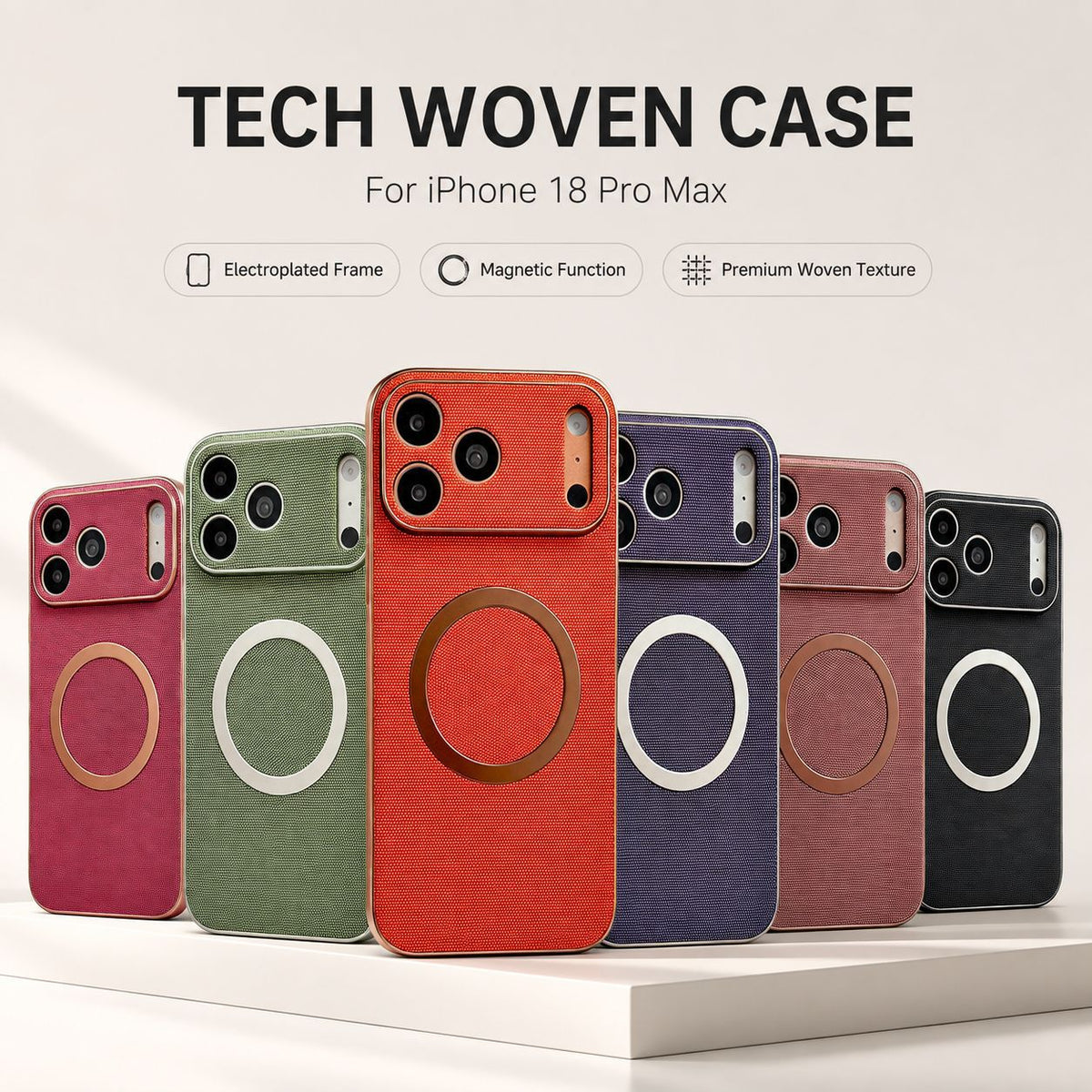 Magnetic Electroplated Fabric Case for iPhone