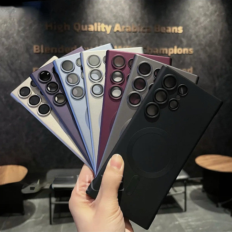 Metallic frosted magnetic frameless Samsung phone case