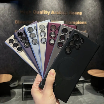 Metallic frosted magnetic frameless Samsung phone case