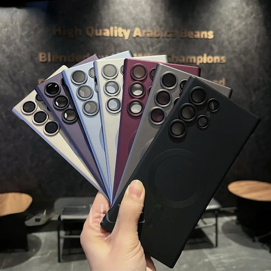 Metallic frosted magnetic frameless Samsung phone case