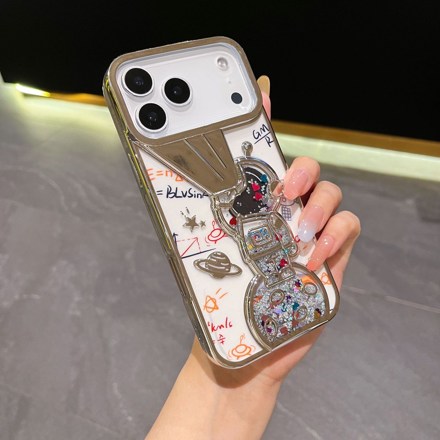 Minimalist quicksand astronaut iPhone case