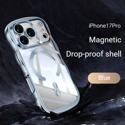 Electroplated magnetic wave pattern Apple phone case