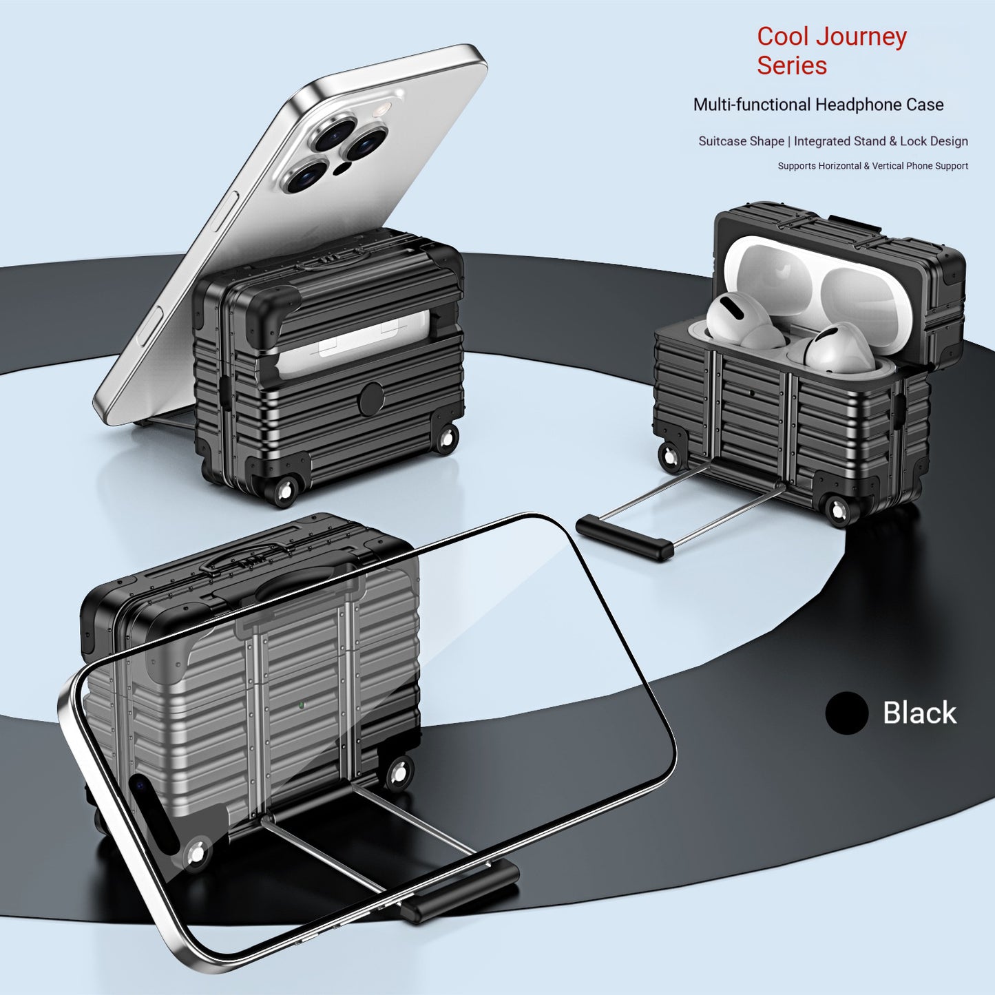 Creative luggage anti-drop Apple earphone case
