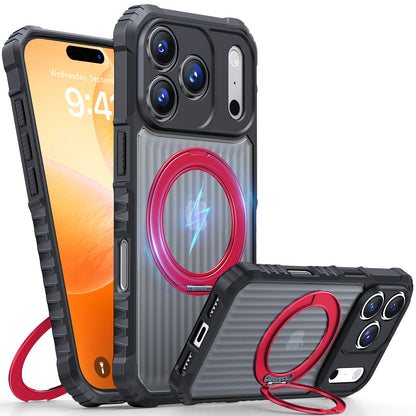Mecha-style rotating magnetic Apple phone case