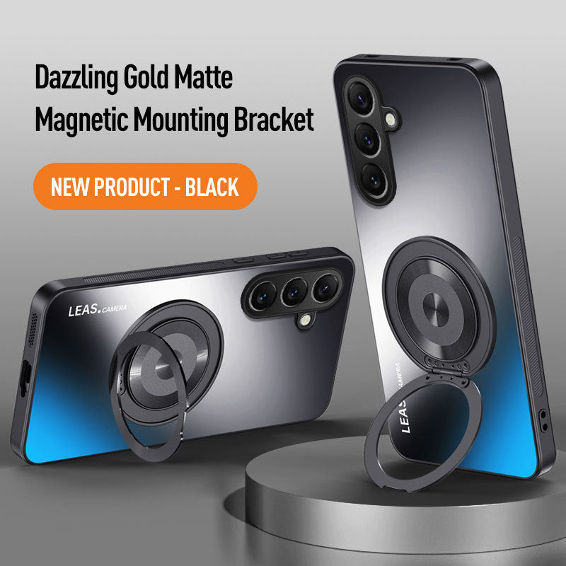 Gold-plated frosted rotating stand magnetic Samsung phone case