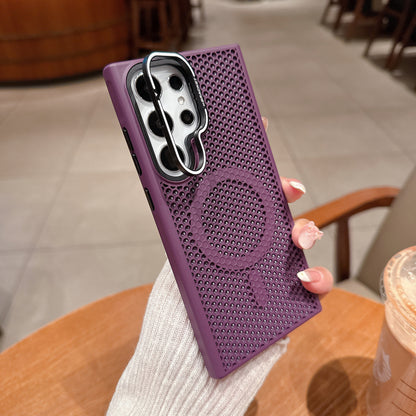 Honeycomb Mesh Bracket Magnetic Heat Dissipation Samsung Phone Case