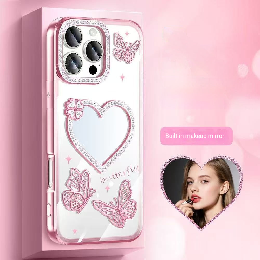 Electroplated butterfly mirror Apple phone case