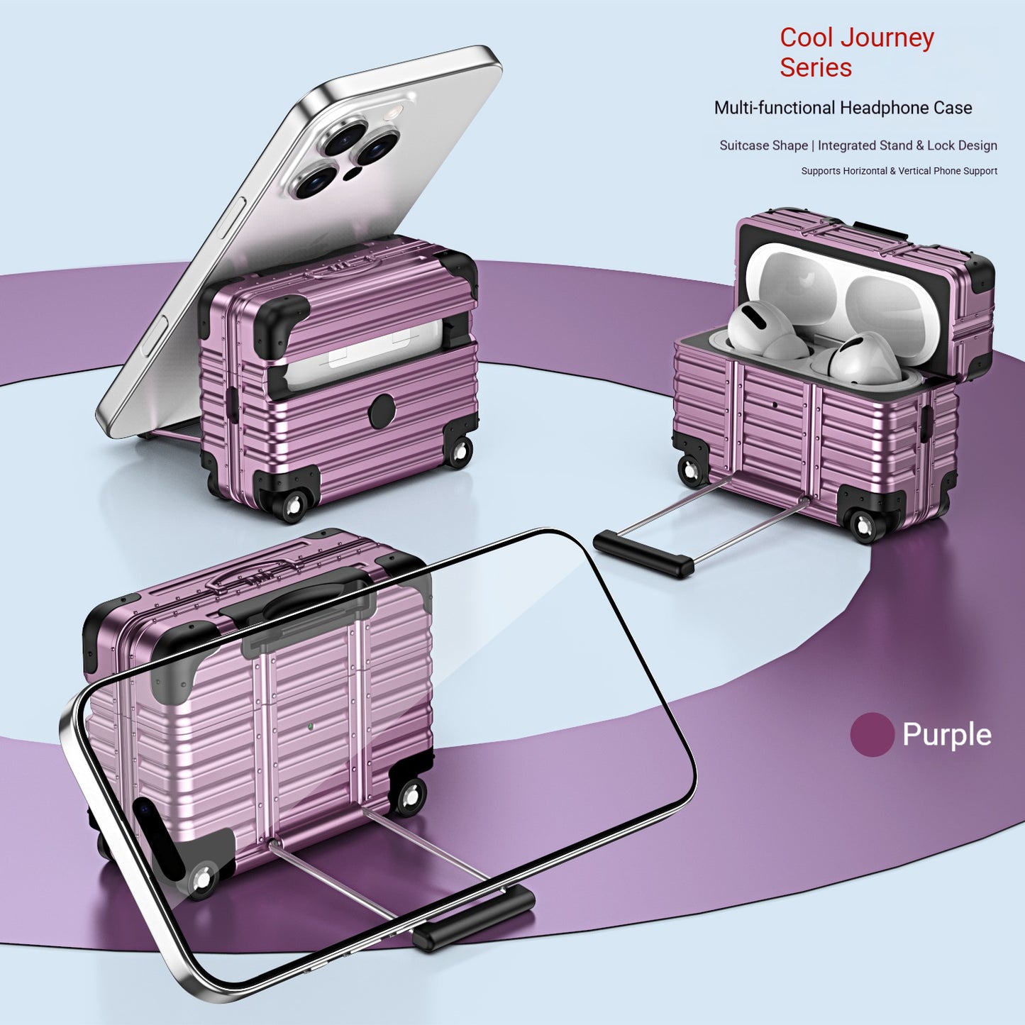 Creative luggage anti-drop Apple earphone case