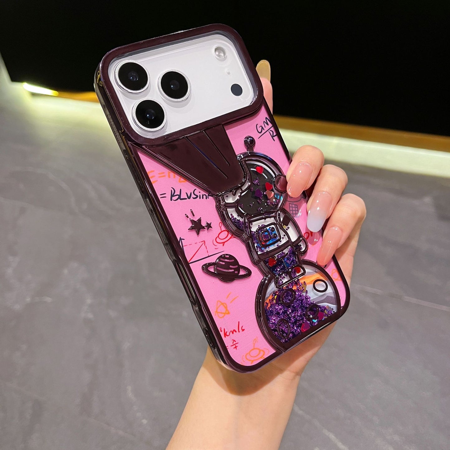 Minimalist quicksand astronaut iPhone case