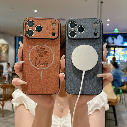 Lambskin magnetic Apple phone case