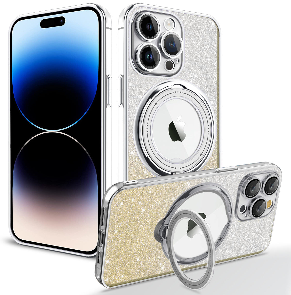 Liangdun magnetic glitter Apple phone case