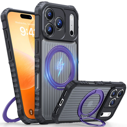 Mecha-style rotating magnetic Apple phone case