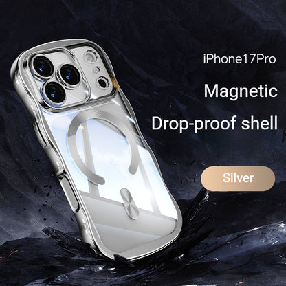 Electroplated magnetic wave pattern Apple phone case