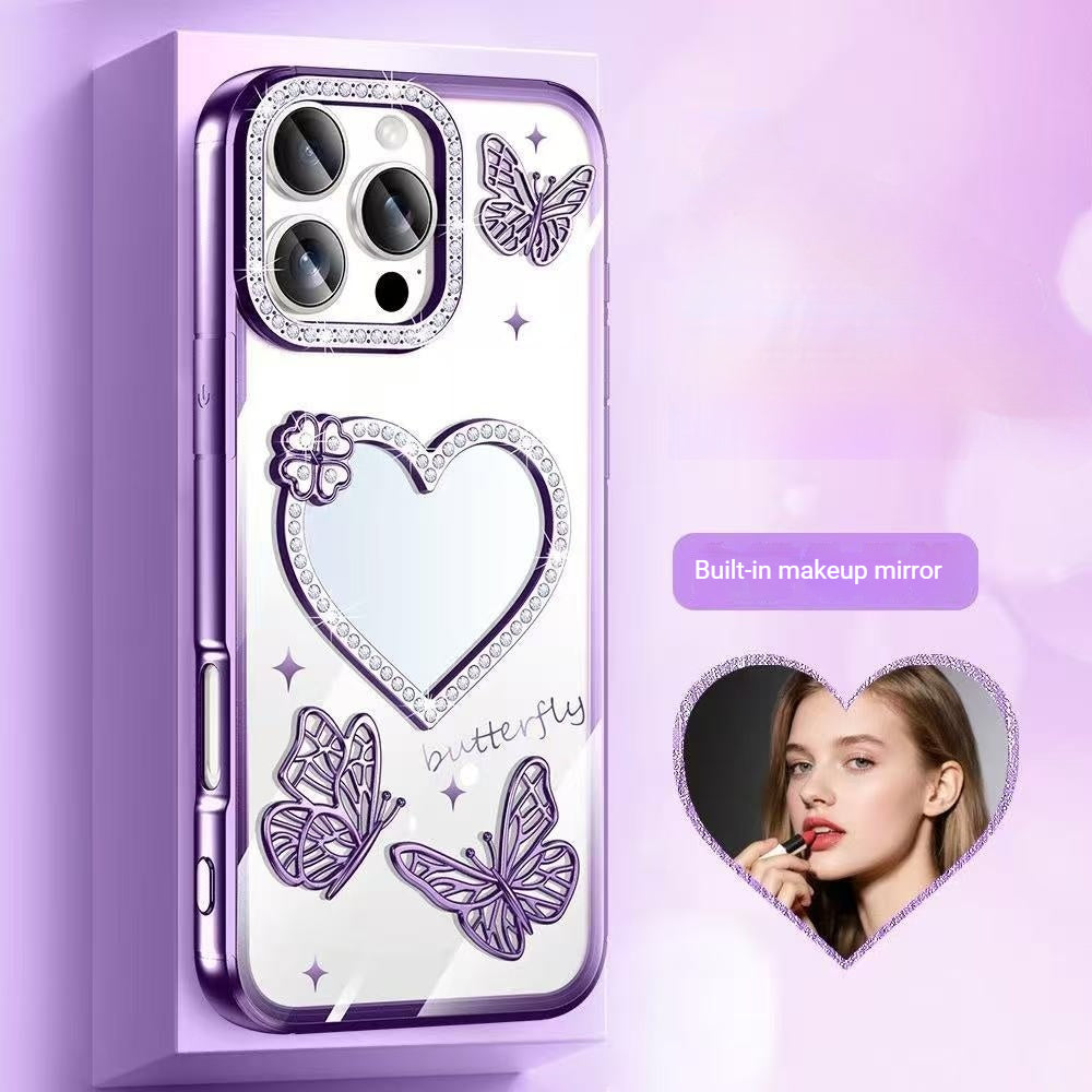 Electroplated butterfly mirror Apple phone case