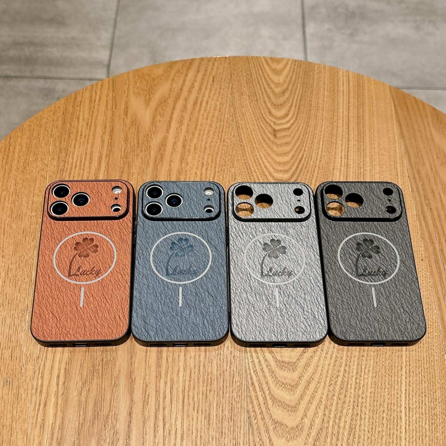 Lambskin magnetic Apple phone case